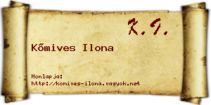 Kőmives Ilona névjegykártya